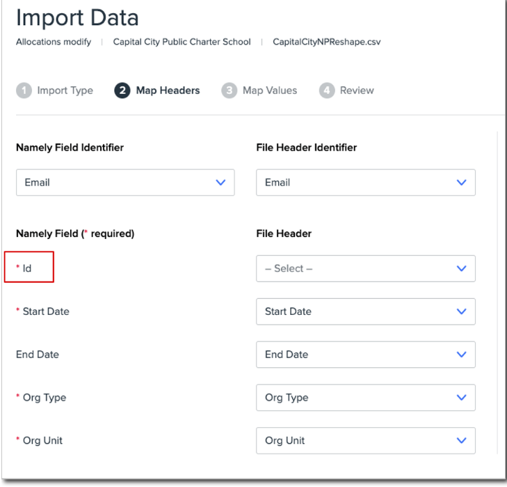 A screenshot of a import data

Description automatically generated